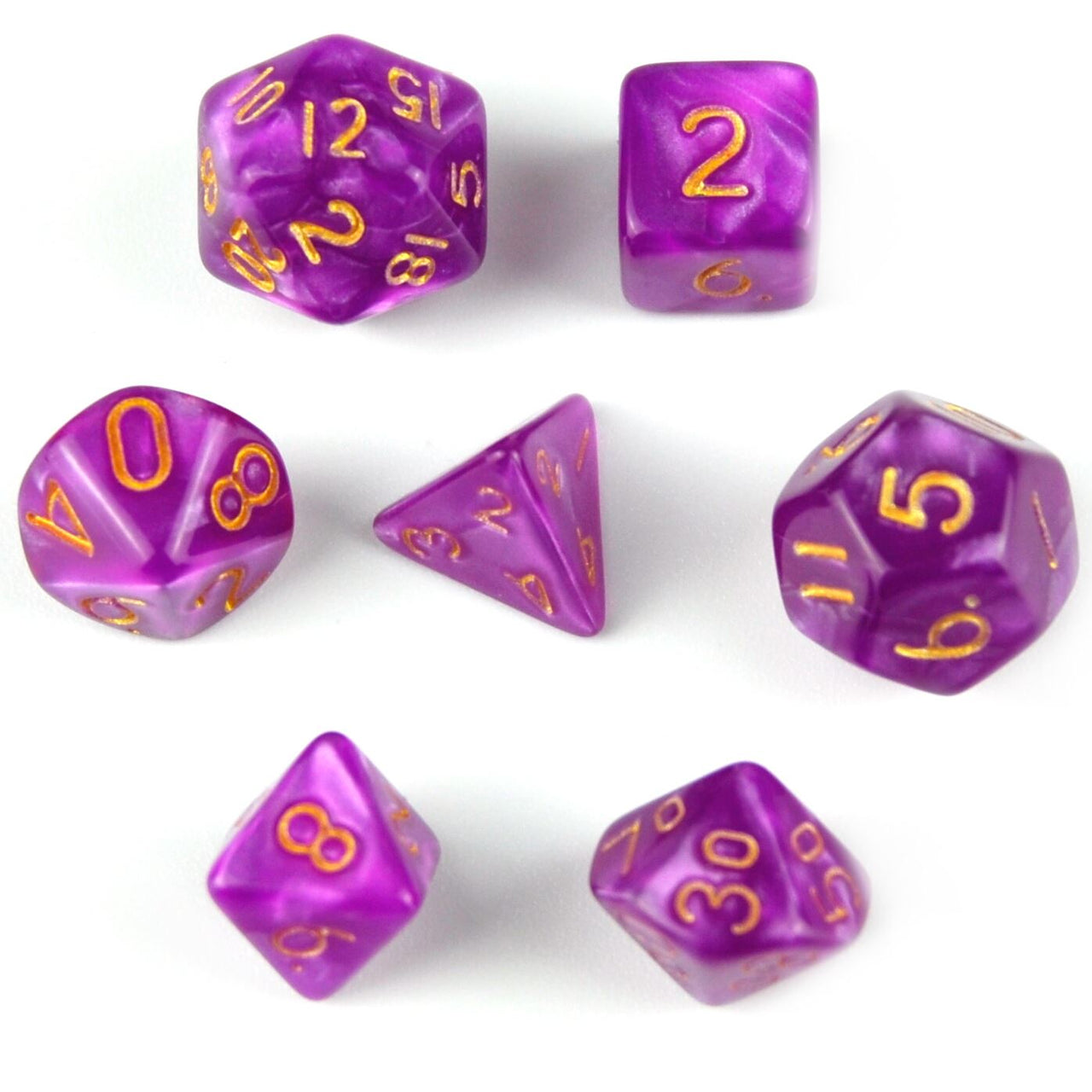 Silk Magenta Acrylic - 7pcs RPG Mini Dice Set