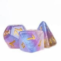 Thumbnail for 7pcs Dice Resin Layer Gold Font Bigender White Purple Blue
