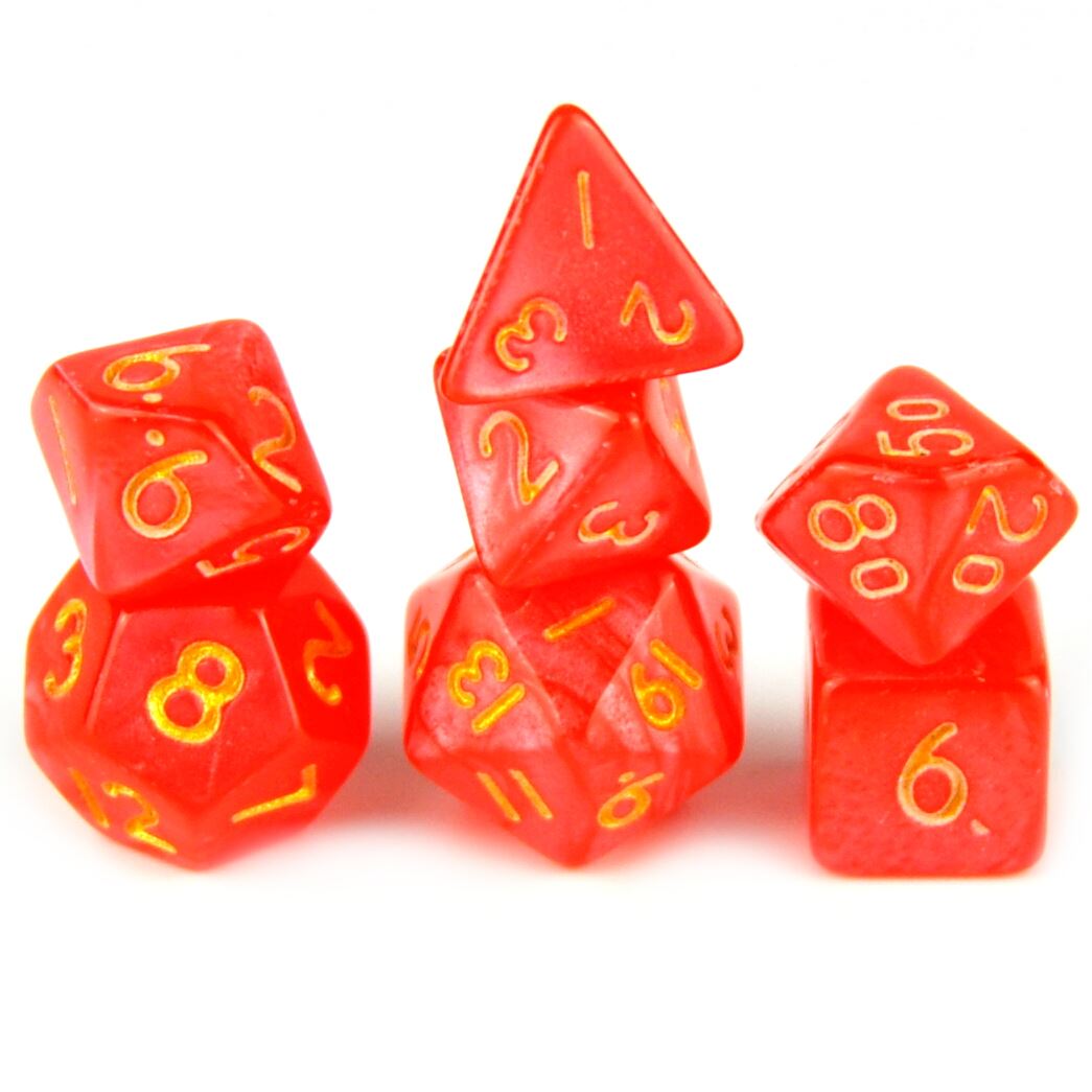 Silk Red Acrylic - 7pcs RPG Mini Dice Set