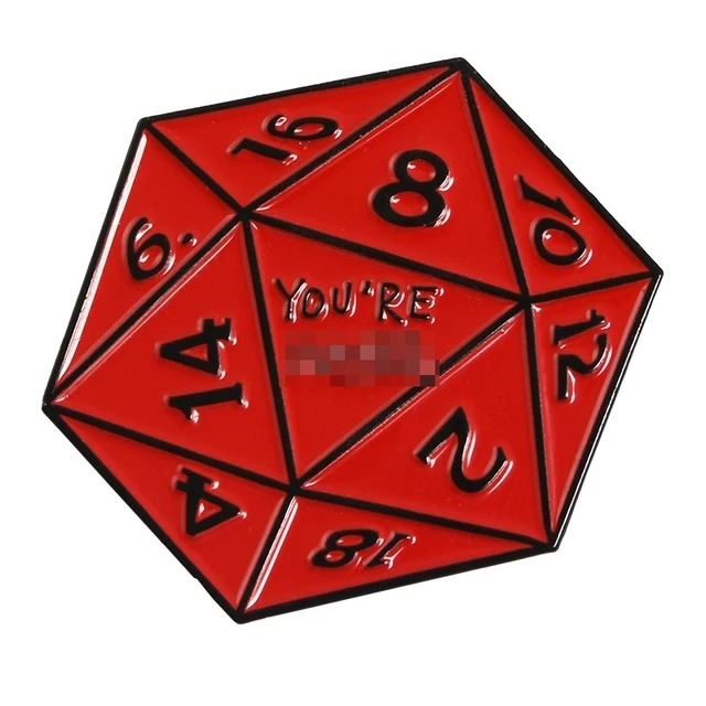 Red D20 YF Pin - Novelty