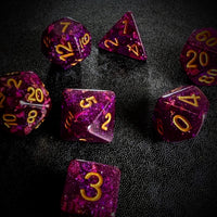 Thumbnail for Glitter in Purple Resin - 7pcs RPG Full Dice Set