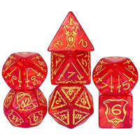 Thumbnail for Weapons on Silk Red Acrylic - 7pcs RPG Oversized Dice Set