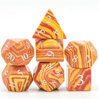 Thumbnail for Layered Orange and Yellow Turquise Gemstone - 7pcs RPG Dice Set