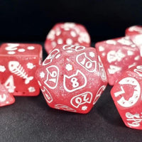 Thumbnail for 7pcs Dice Acrylic Pattern Cats White Font Pink