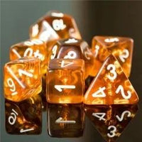 Thumbnail for Fist in Clear & Amber Resin - 7pcs RPG Full Dice Set