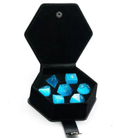 Thumbnail for Sky Blue Cat Eye Gemstone - 7pcs RPG Dice Set