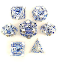 Thumbnail for 7pcs Dice Metal Hollow Watcher Silver Blue