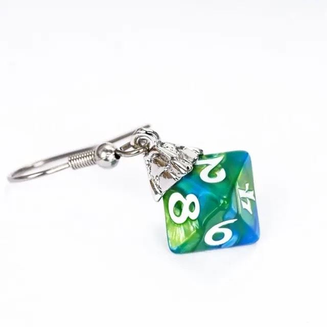 Green & Blue Mini Resin - D8 Earings