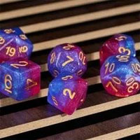 Thumbnail for 7pcs Dice Resin Layer Gold Font Bisexual Pink Purple Blue