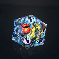 Thumbnail for Dragon Eyes in Clear Liquid Sharp Resin - D20 RPG Dice