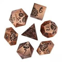 Thumbnail for Lotus Flower in Copper Metal - 7pcs RPG Dice Set