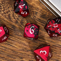 Thumbnail for 7pcs RPG Dice Set - Red & Black Anodized Aluminium