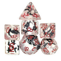 Thumbnail for Bats in Clear Resin - 7pcs RPG Full Dice Set