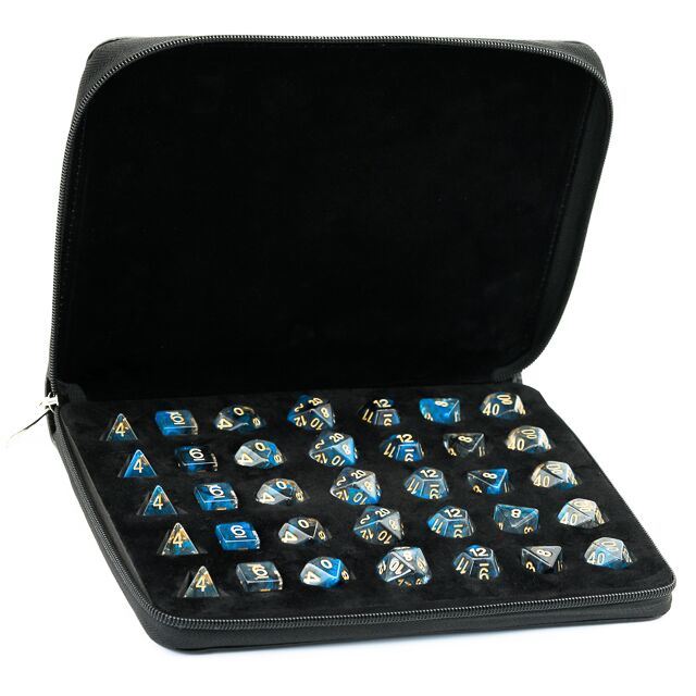 Black PU Leather with 5 Slots - Dice Storage