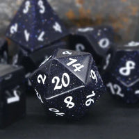 Thumbnail for Blue Goldstone Gemstone - 7pcs RPG Dice Set