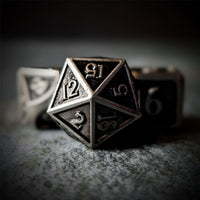 Thumbnail for Brushed Silver Metal - 7pcs RPG Dice Set