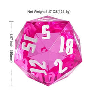 Thumbnail for Clear & Pink Sharp Acrylic - D20 RPG Dice