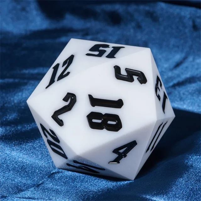 White Sharp Acrylic - D20 RPG Dice