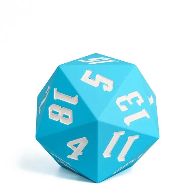 White on Solid Sky Blue Silicone - D20 RPG Dice