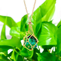 Thumbnail for Black & Green with Gold Chain D20 Necklace