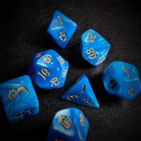 Thumbnail for Blue Silk Acrylic - 7pcs RPG Full Dice Set Scatter