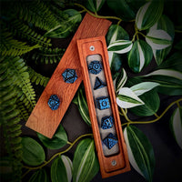 Thumbnail for Blue Vines on Black Acrylic - 7pcs RPG Full Dice Set