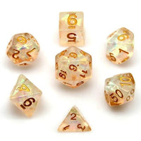 Thumbnail for 7pcs Dice Resin Filled Gold Font Foil Clear