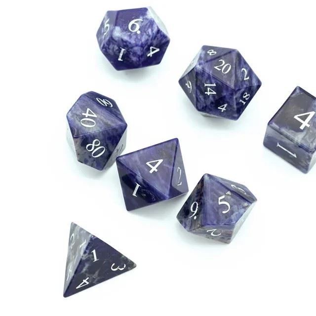 Blue Sodalite Gemstone - 7pcs RPG Dice Set