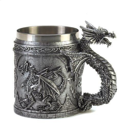 Black & Silver Ancient Dragon Mug - Novelty