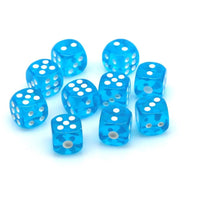 Thumbnail for 30pcs D6 12mm Dice Acrylic Pip White Font Clear Blue