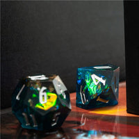 Thumbnail for Candy in Blue & Black Sharp Resin - 7pcs RPG Dice Set