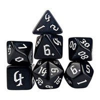 Thumbnail for White on Solid Black Acrylic - 7pcs RPG Full Dice Set White Stack