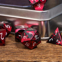 Thumbnail for 7pcs RPG Dice Set - Red & Black Anodized Aluminium