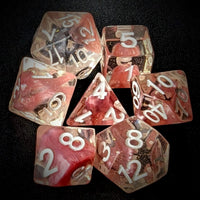 Thumbnail for Pink Swirl in Clear Resin - 7pcs RPG Full Dice Set