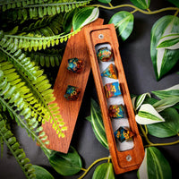 Thumbnail for Candy in Cyan & Orange Sharp Resin - 7pcs RPG Dice Set