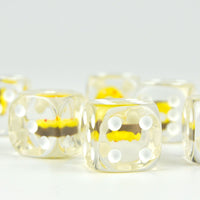 Thumbnail for Yellow Donut in Clear Resin - 6pcs D6 RPG Dice Set