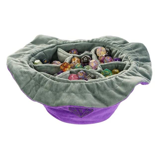 Purple Bag with Compartments - Soft Dice Storage