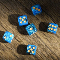 Thumbnail for 16mm Blue & Black Acrylic  - 6pcs D6 RPG Dice Set