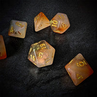 Thumbnail for Glitter in Orange & White Acrylic - 7pcs RPG Full Dice Set Scatter