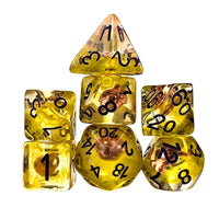 Thumbnail for Fire in Clear & Yellow Resin - 7pcs RPG Full Dice Set