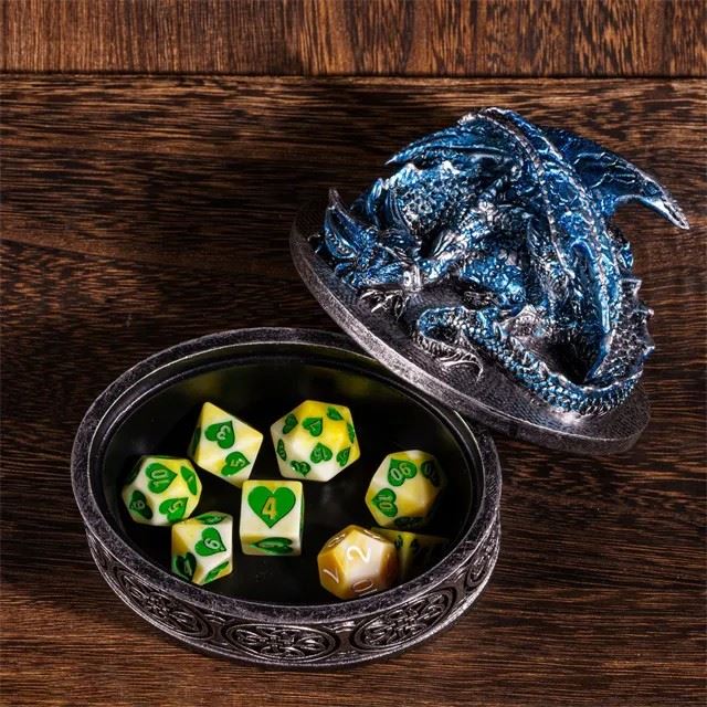 Blue Resin Sleeping Dragon - Dice Storage