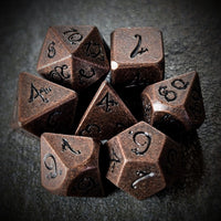 Thumbnail for Copper Metal with Black Dragon Font - 7pcs RPG Dice Set