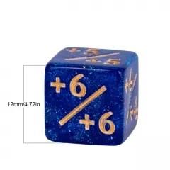 10pcs D6 12mm Dice Acrylic Gold Font Counter Numbers Blue