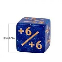 Thumbnail for 10pcs D6 12mm Dice Acrylic Gold Font Counter Numbers Blue