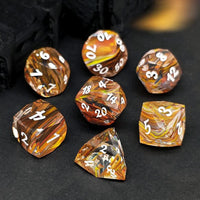 Thumbnail for 7pcs Dice Gem Glass Facet Ribbon White Font Rainbow Clear