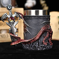 Thumbnail for Red & Silver Dragon Sword Mug - Novelty