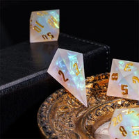 Thumbnail for Candy in White Frosted Sharp Resin - 7pcs RPG Dice Set