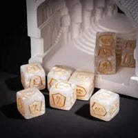 Thumbnail for 6pcs D6 16mm Dice Acrylic Gold Font Shield White
