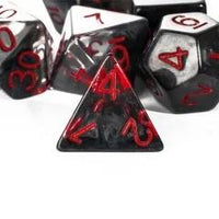 Thumbnail for Black Swirl in Clear Resin - 7pcs RPG Full Dice Set