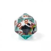 Thumbnail for Dragon Skull in Clear & Cyan Resin - 7pcs RPG Full Dice Set